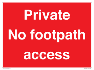 Private No footpath access